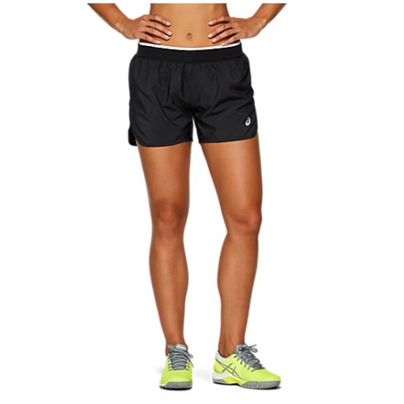 Asics Women's Black Stretchable Woven Side‎ Splits Tennis Practice Shorts Medium - Picture 1 of 8
